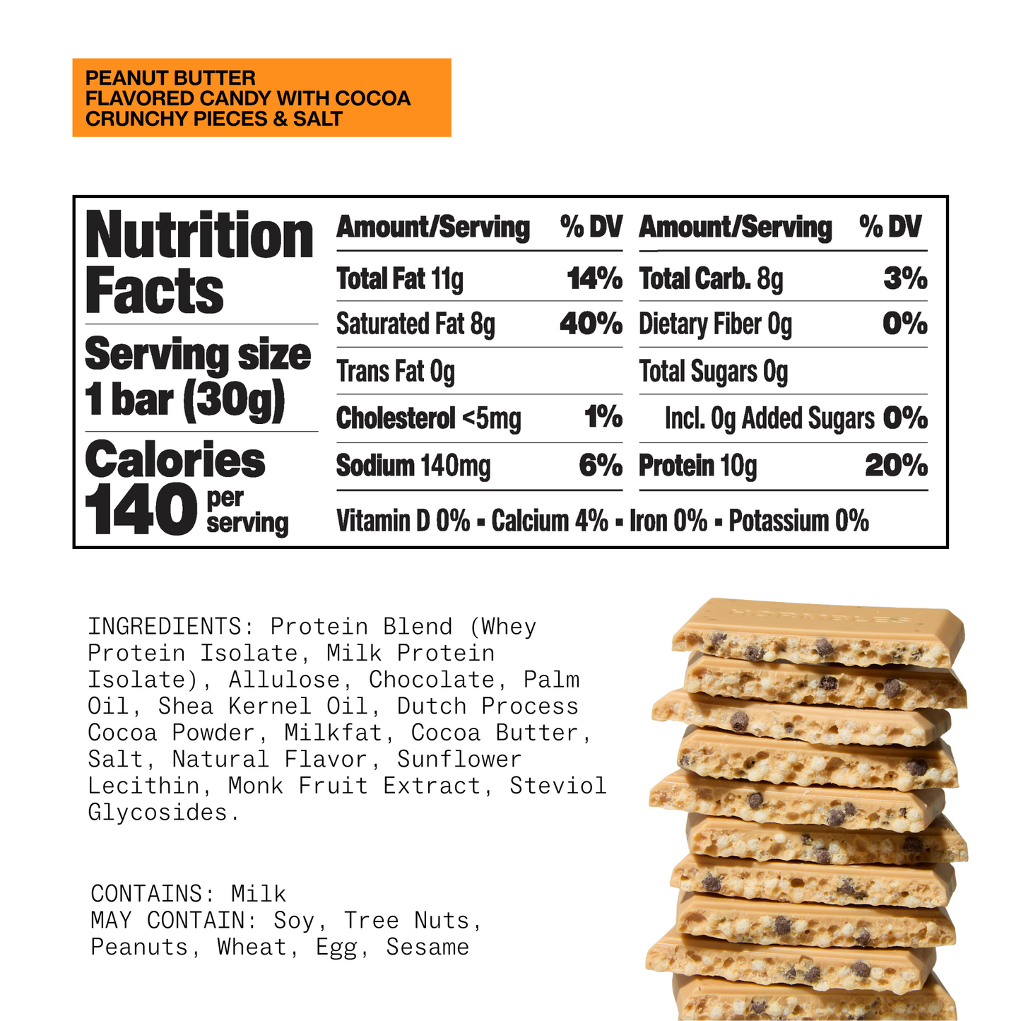 Peanut Butter Chocolate Protein Candy Bar (12 per carton)