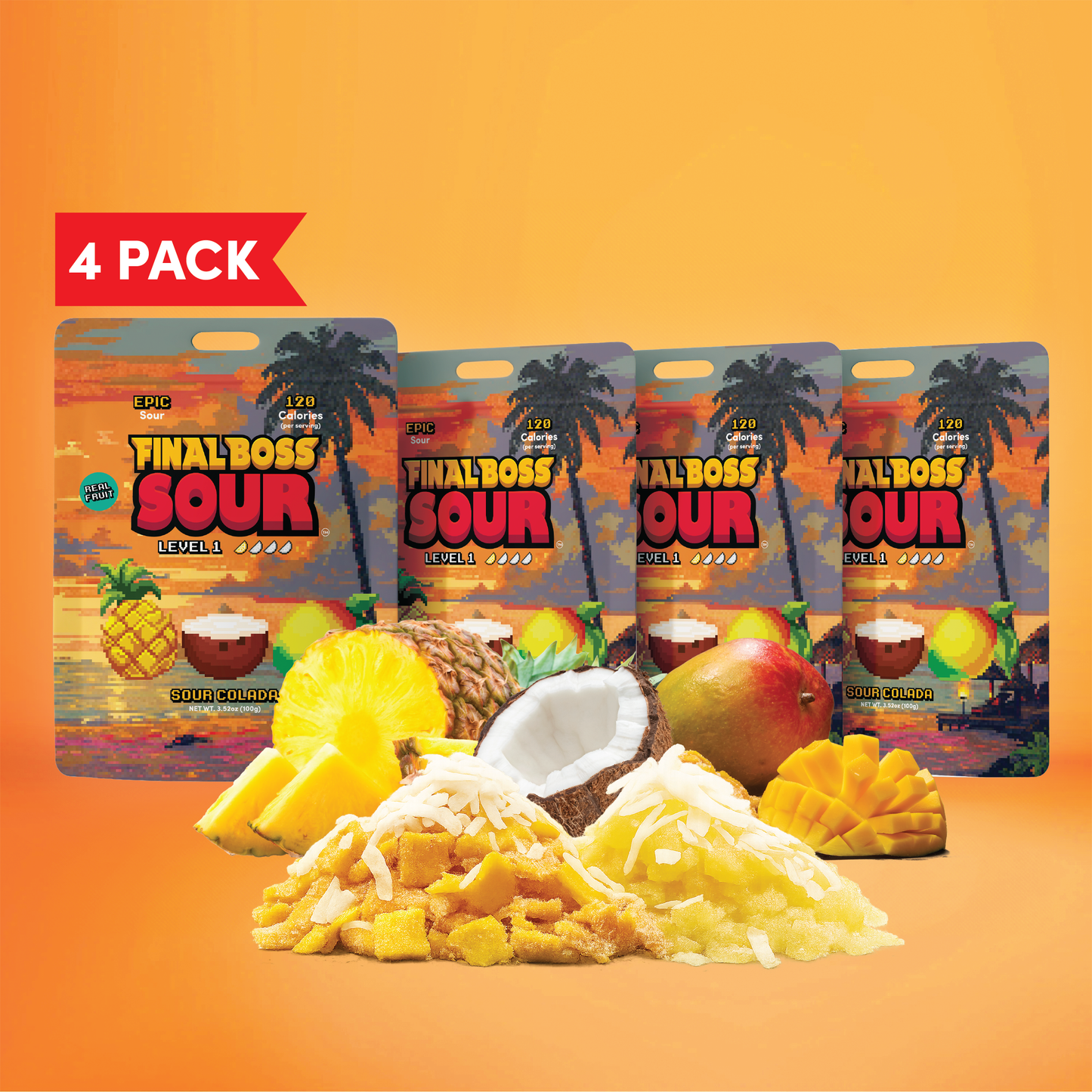 Sour Pina Colada (Mango + Pineapple + Coconut) (4-Pack)