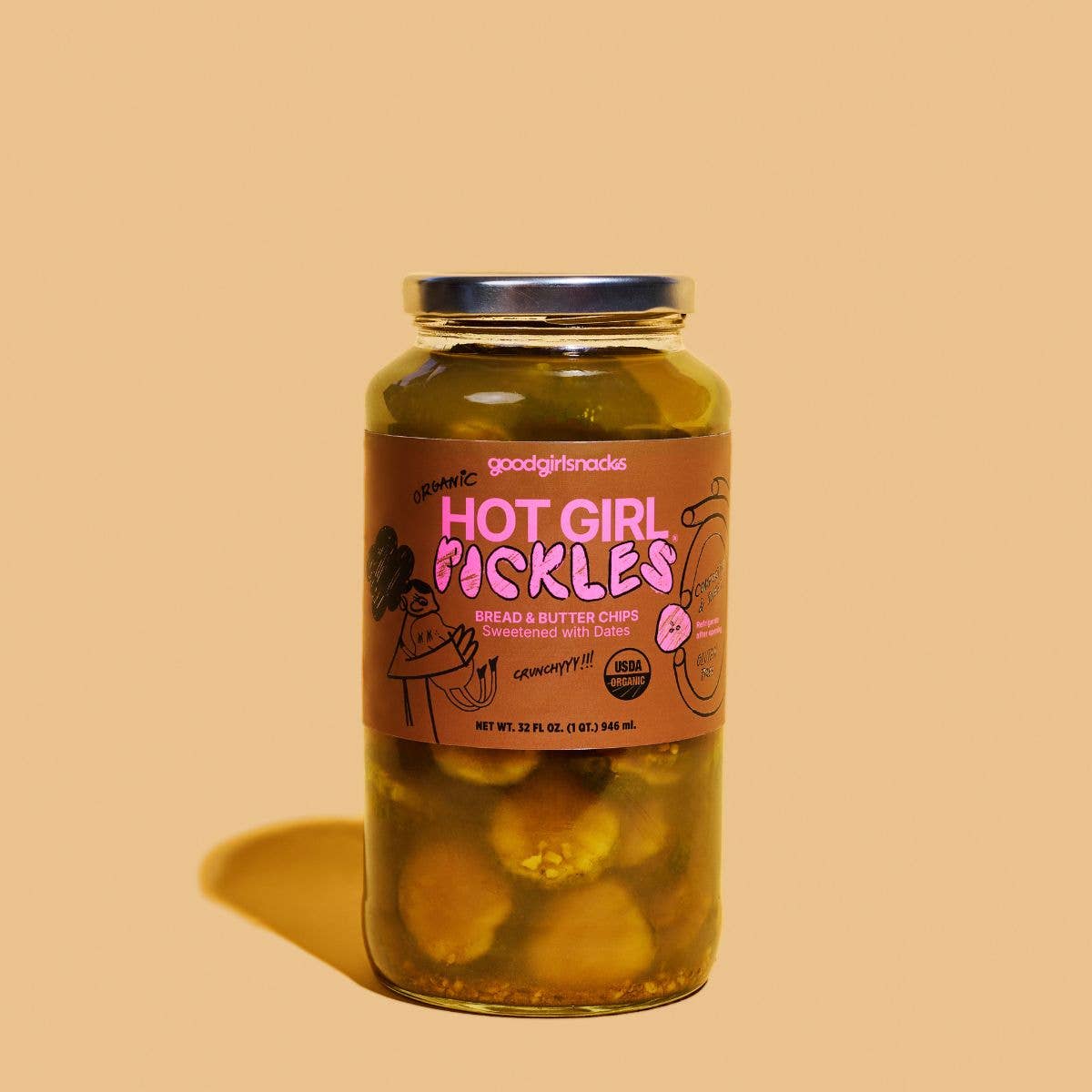 HOT GIRL PICKLES Bread & Butter Chips (6 x 32oz jars)
