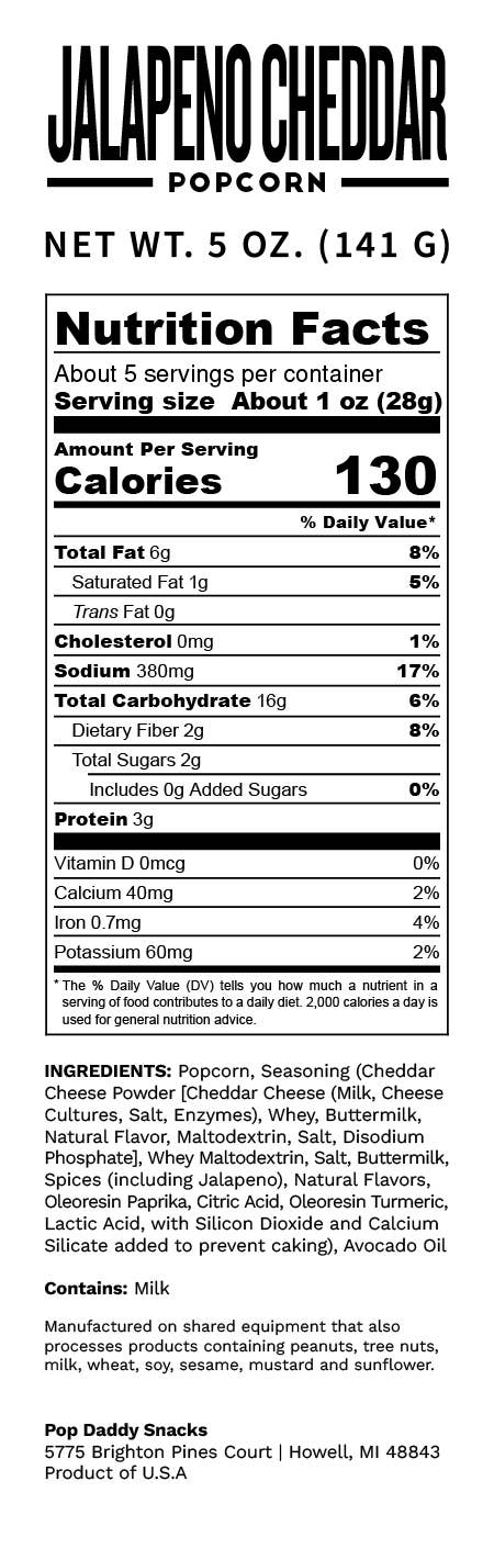 Flavored Popcorn - 5oz - Jalapeno Cheddar