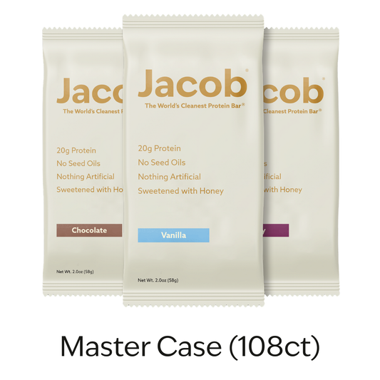 Jacob Protein Bar - Grass-Fed Organic Snack Bar (108ct)