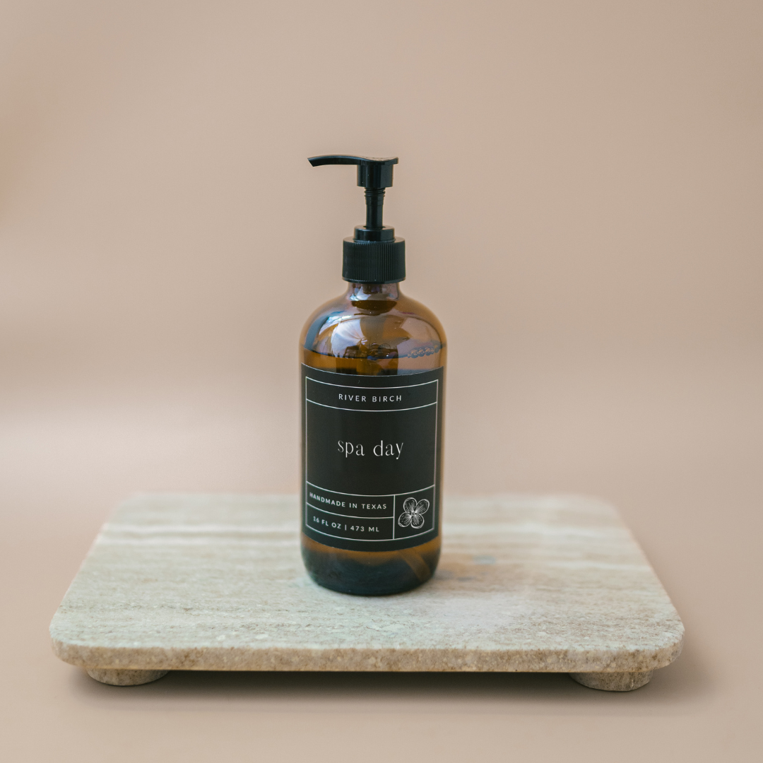 Spa Day  -16oz Amber Glass Soap-Handmade-Hand Wash