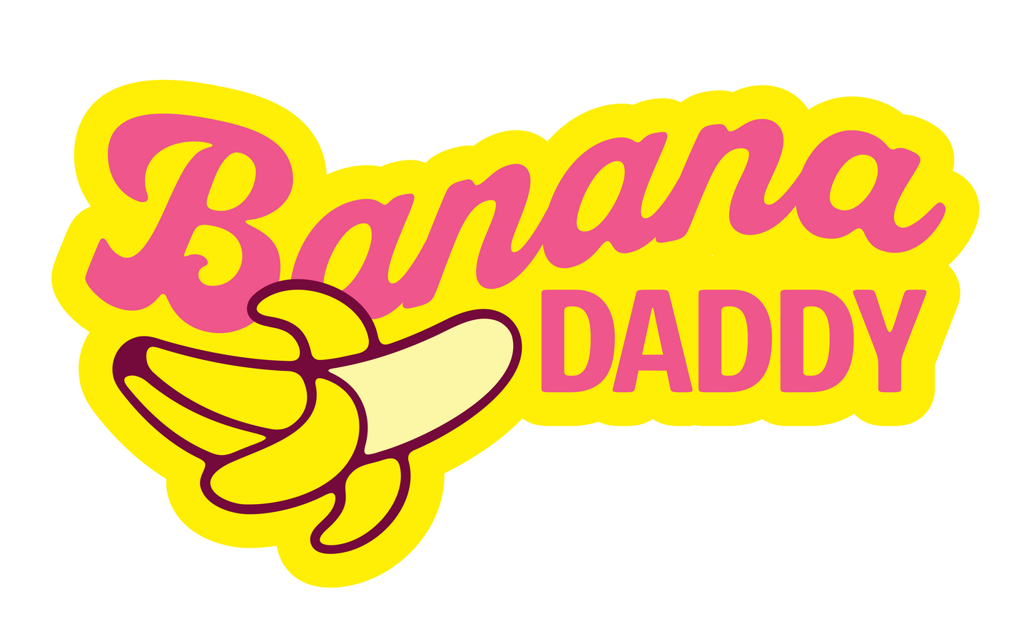 Banana Daddy With Icon In Pink Sticker