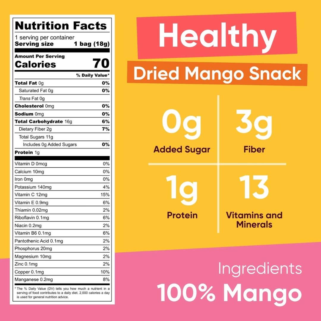 Dried Mango Chips Snack Pack